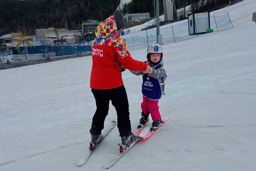 Любовь Протасова на своем первом занятии по «Лыжам мечты»!