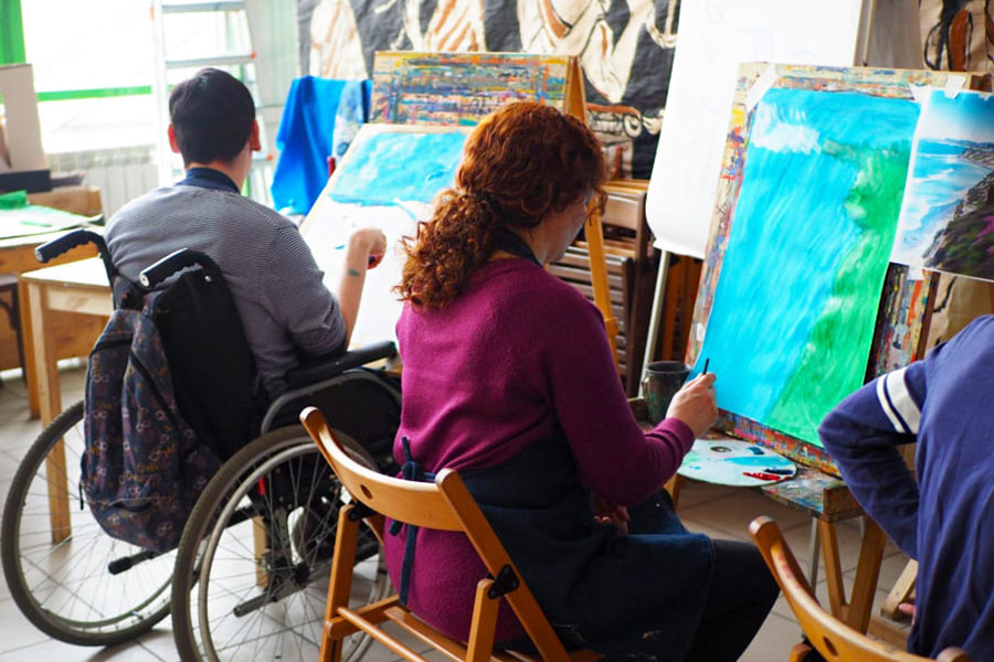 Наши в Поздеевке. Рисуем море