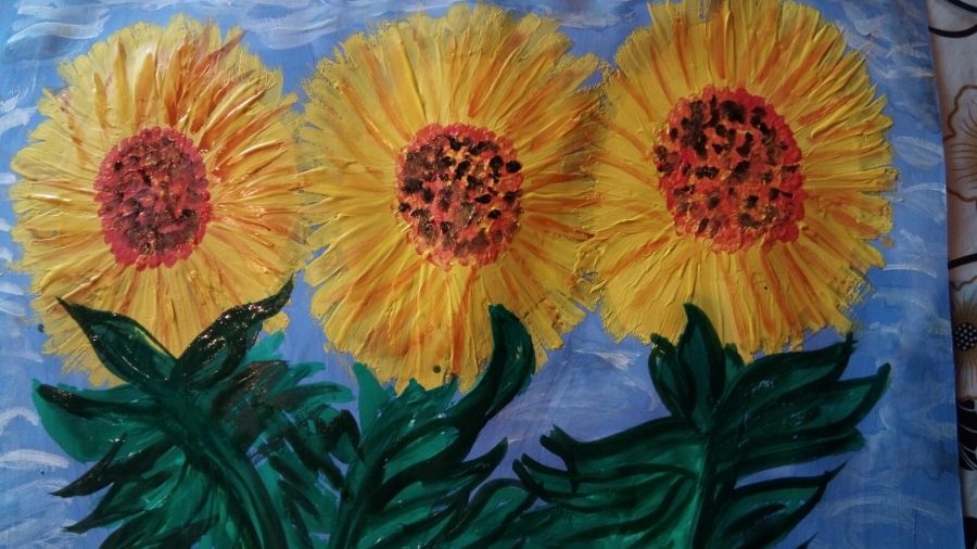 Наши в Поздеевке. Подсолнухи