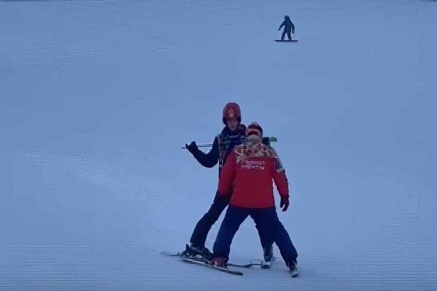 Артем Буткус на своем третьем занятии «Лыжи мечты Красноярск»