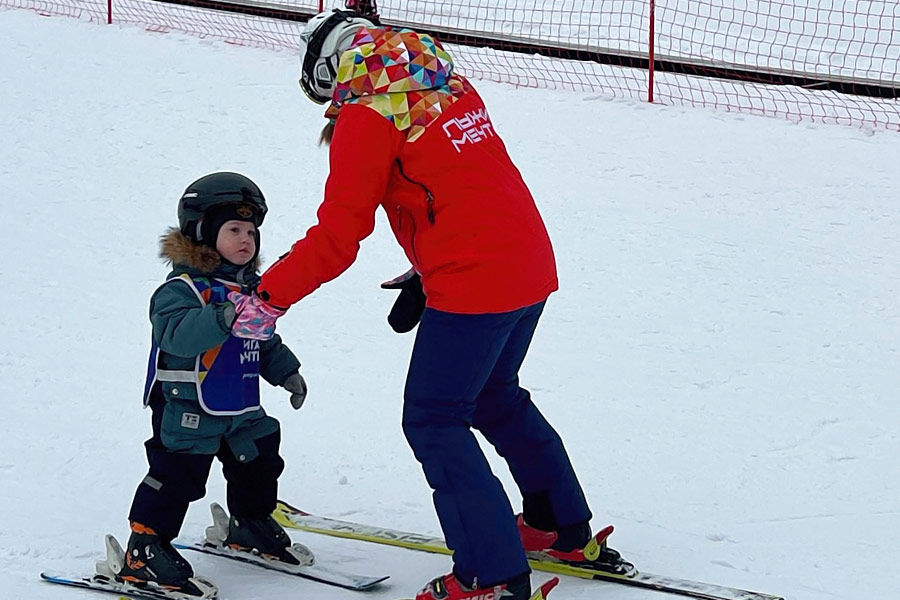 Степан Думлер на учебном склоне